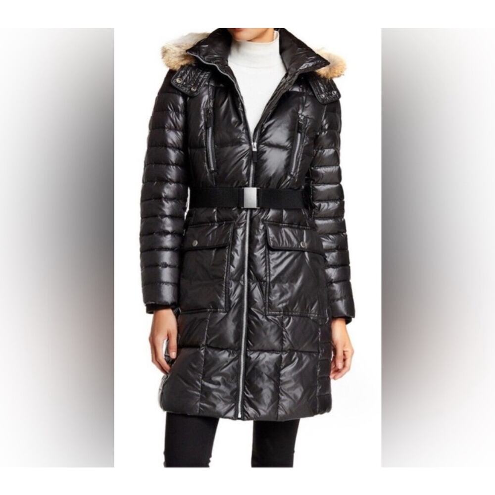 Marc New York Andrew Marc Faux Fur Hooded Winter‎ Coat in Black.